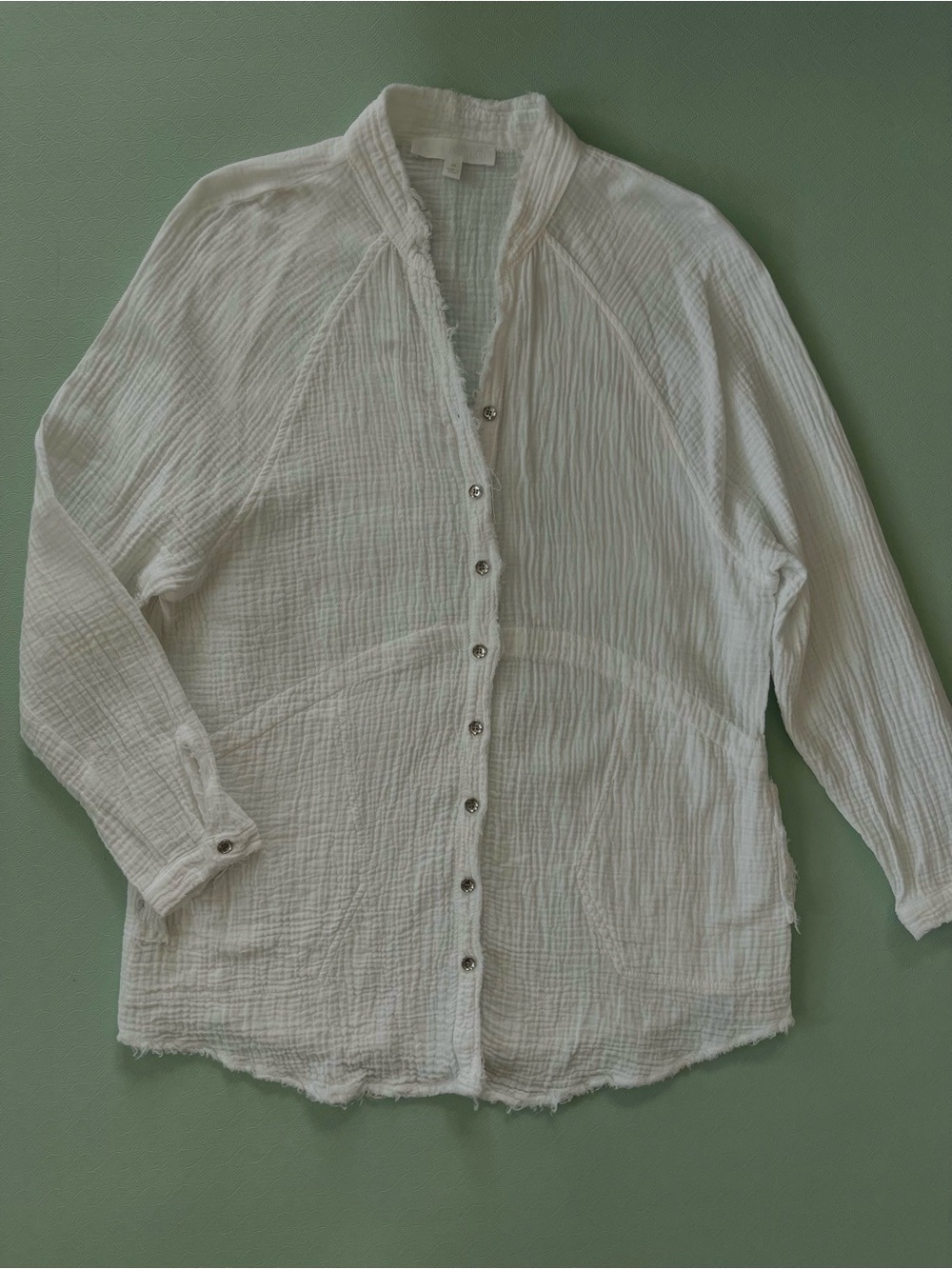 Adyson Parker White Gauze Button-Up Top